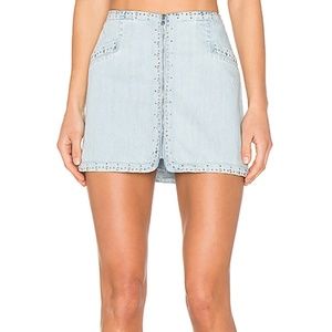 PAIGE Hattie Embroidered Zip Skirt